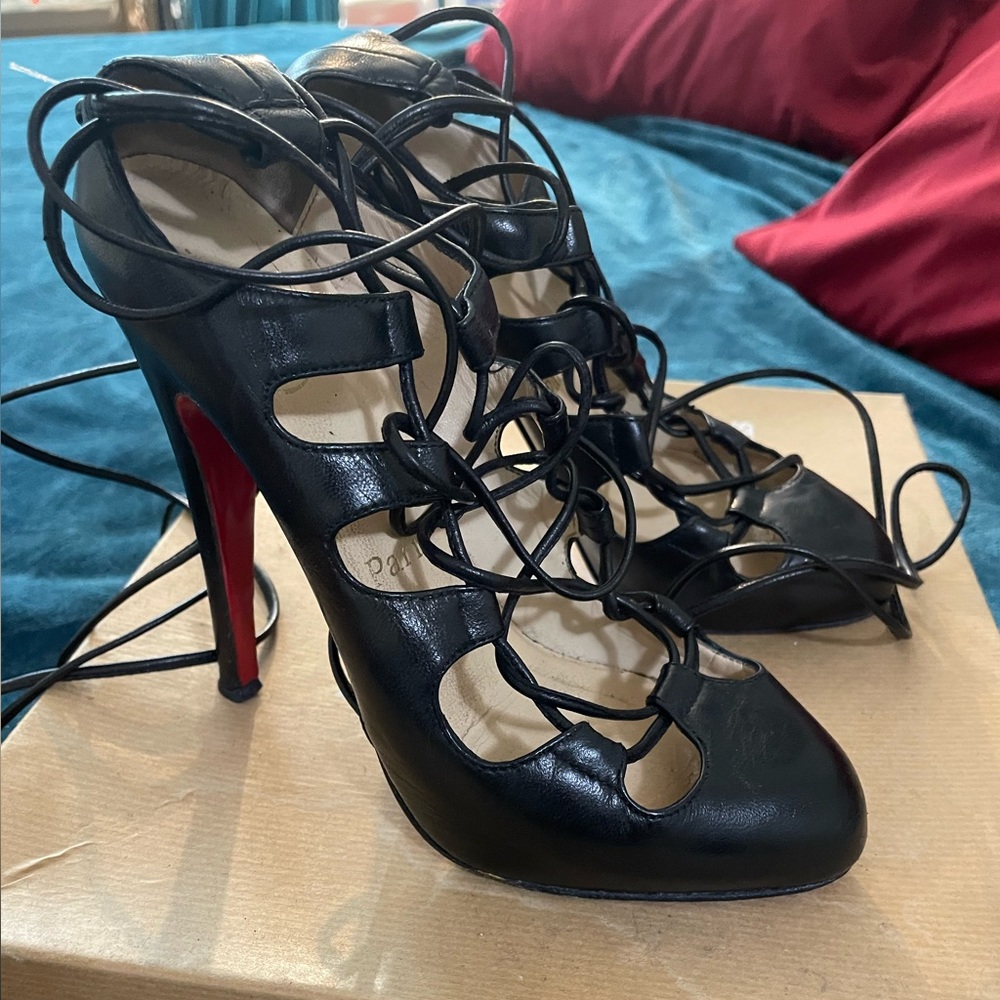 Authentic Christian Louboutin Lace Up Heels